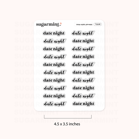 Date Night Script Stickers